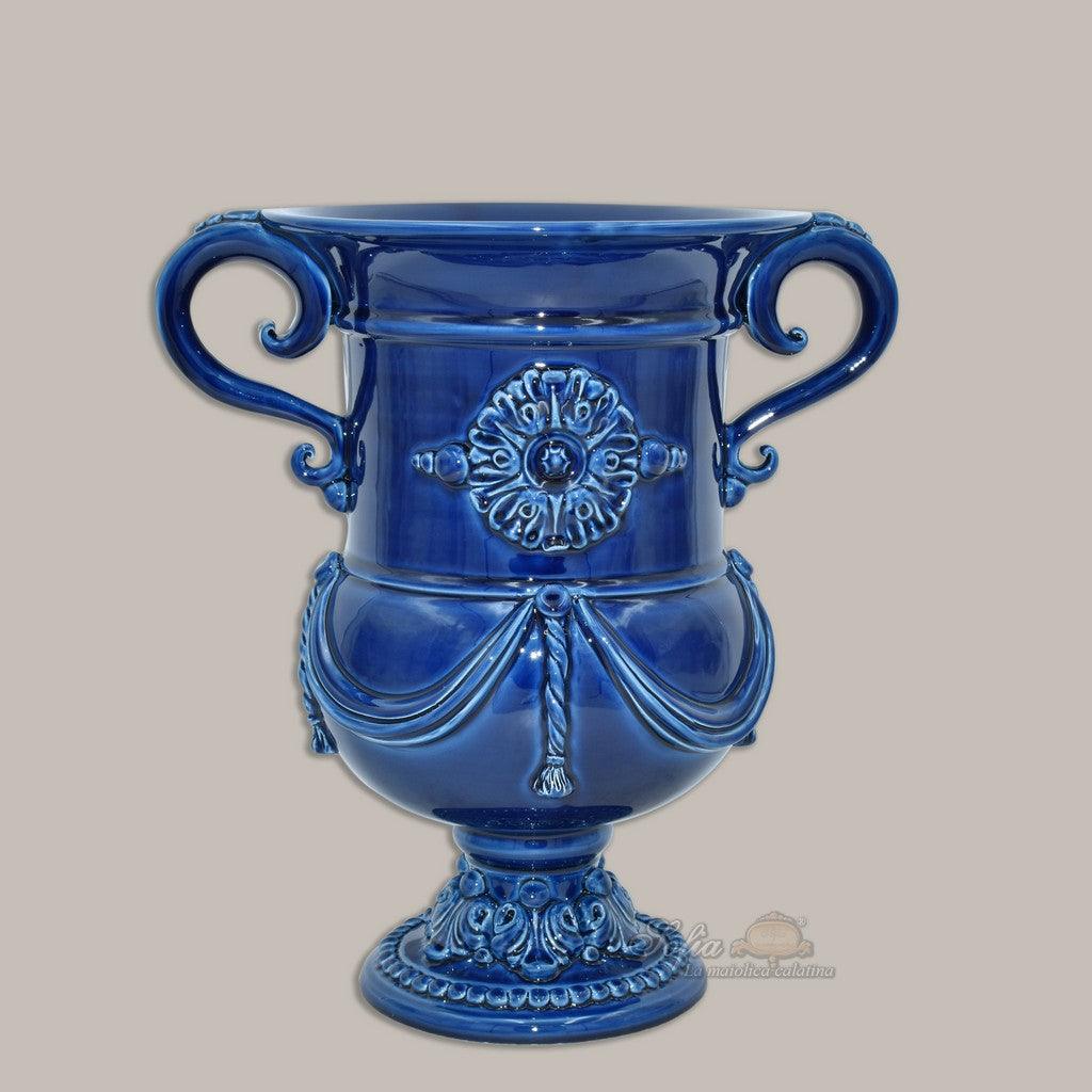 Vaso monumentale h 31 Blu Intenso - Linea Moderna Ceramiche Sofia